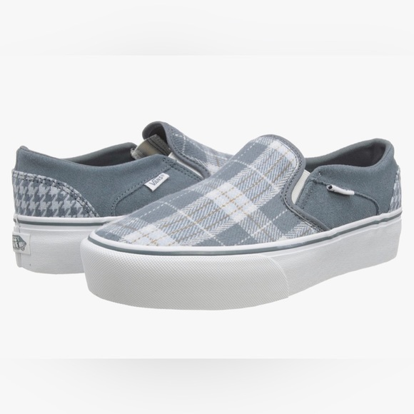 Vans Shoes - Vans Asher Platform Dark Gray Plaid Mix Size 10 Women’s